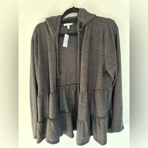 Maurice’s Lightweight Gray cardigan with hood NWT